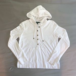Ralph Lauren: Button-Up Hooded Long Sleeve T-Shirt